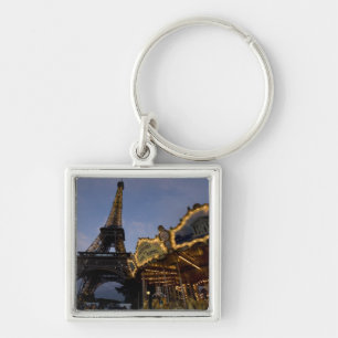 Carousel by the Eiffel Tower in the evening, Key Ring