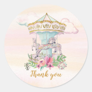 Carousel Carnival Thank you stickers