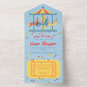 Carousel Circus Birthday Invitation
