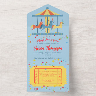 Carousel Circus Birthday Invitation