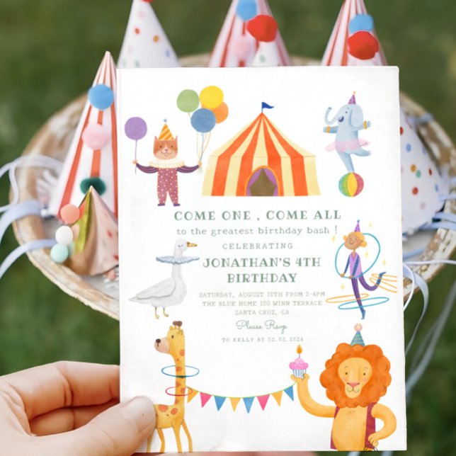 Carousel Circus Carnival Birthday Invitation (Creator Uploaded)