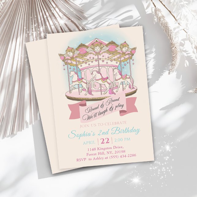 Carousel Circus Carnival Birthday Invitation (Creator Uploaded)