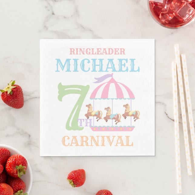 Carousel Circus Carnival Birthday Party Napkins (Insitu)