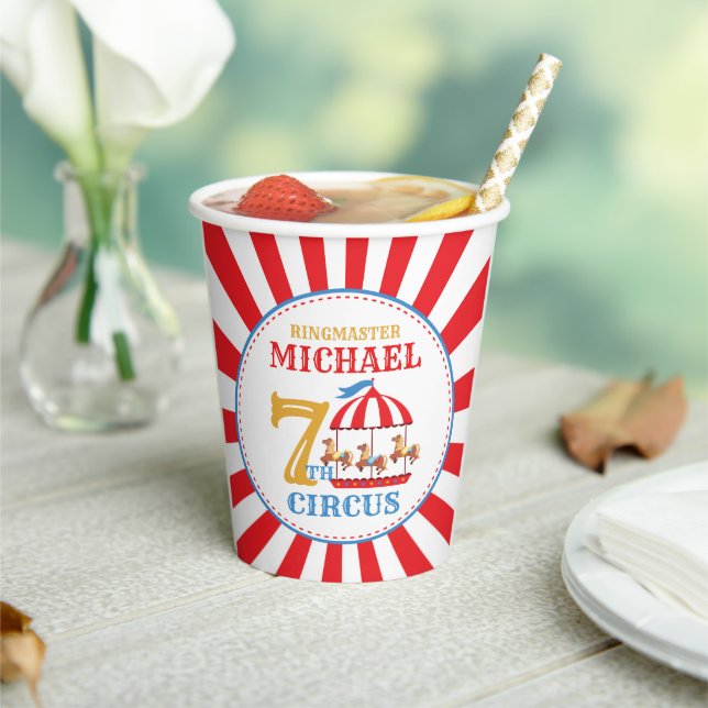 Carousel Circus Carnival Birthday Party Paper Cups (Insitu)