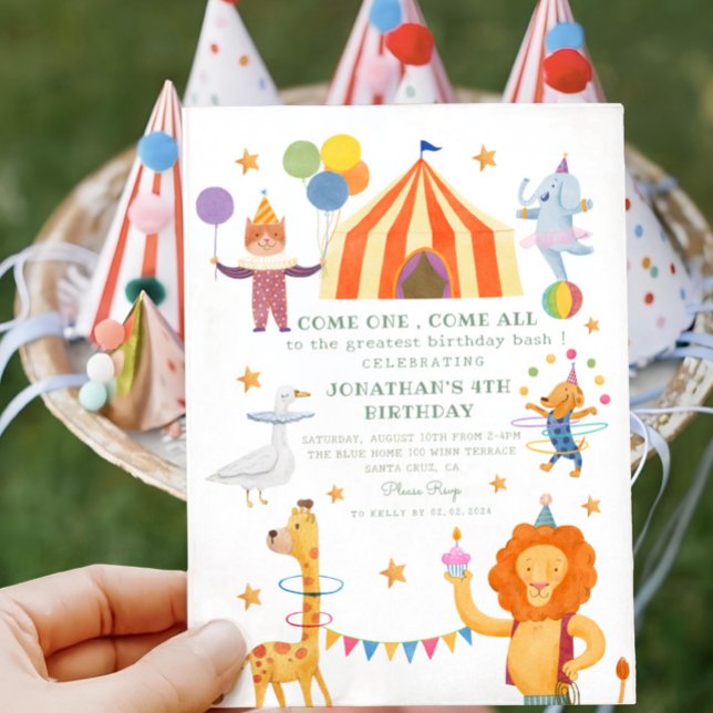 Carousel Circus Colour Carnival Birthday Invitatio Invitation (Creator Uploaded)