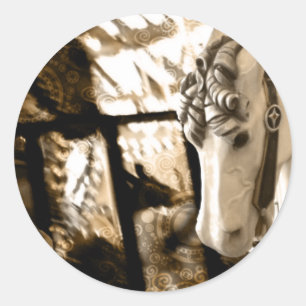 carousel classic round sticker