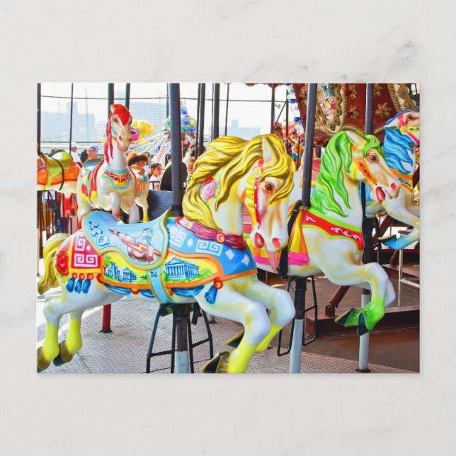 Carousel - Coney Island, NYC postcard (Front)