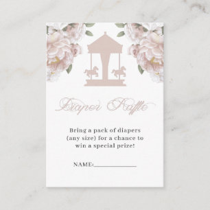 Carousel Diaper Raffle Tickets Enclosure Card