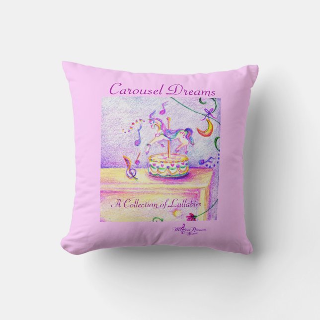 Carousel Dreams Throw Pillow Pink (Front)