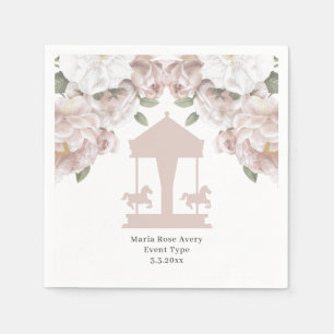 Carousel Floral Soft Pink Personalised Napkin