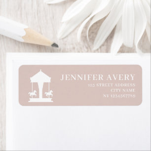 Carousel Floral Soft Pink return address Label