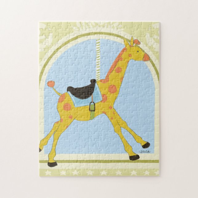 Carousel Giraffe by June Erica Vess Jigsaw Puzzle (Vertical)