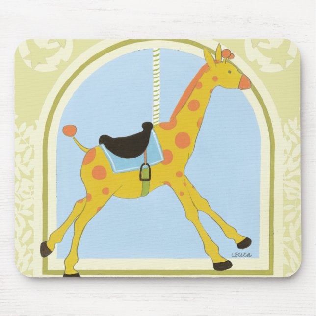 Carousel Giraffe by June Erica Vess Mouse Pad (Front)