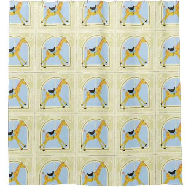 Carousel Giraffe by June Erica Vess Shower Curtain (Front)