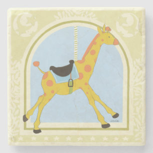 Carousel Giraffe by June Erica Vess Stone Coaster