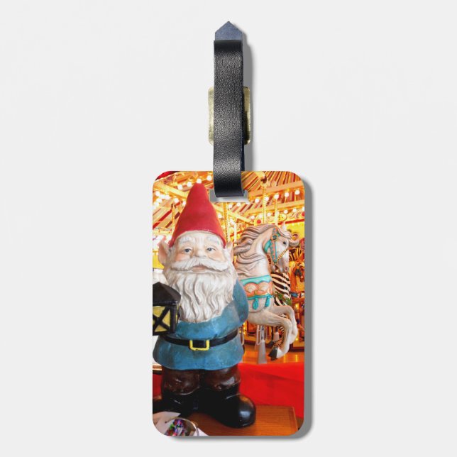 Carousel Gnome Luggage Tag (Back Vertical)