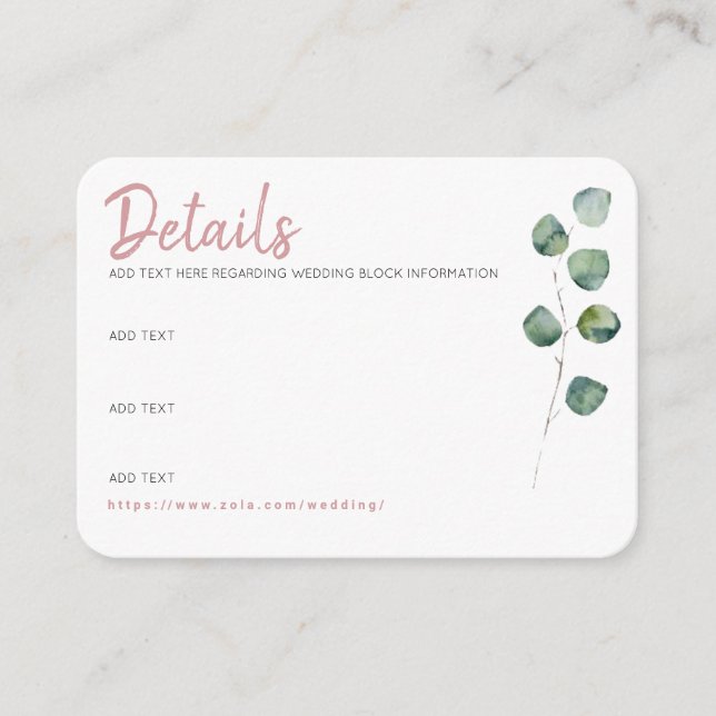 Carousel + Greenery Theme Details Card (Front)