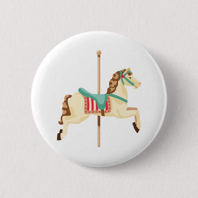 Carousel Horse 6 Cm Round Badge (Front)