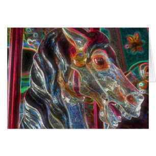 Carousel Horse Abstract Art Card