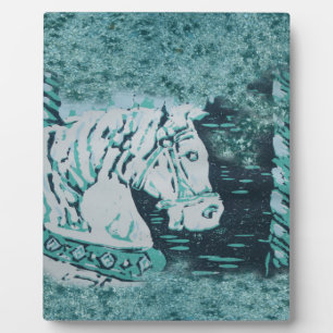 Carousel Horse Aquamarine Plaque