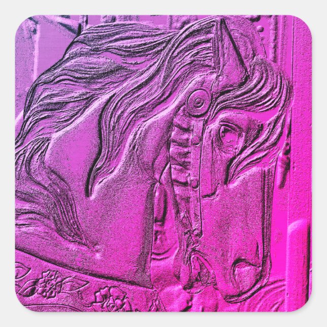 Carousel Horse Art Square Sticker (Front)