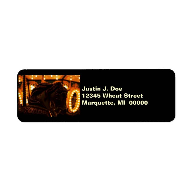Carousel Horse at Midnight Retrun Address Labels (Front)