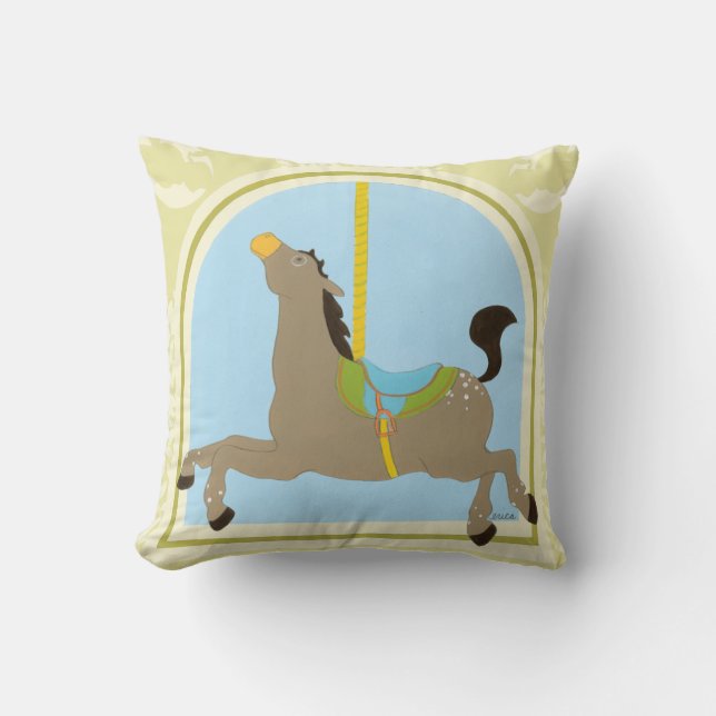 Carousel Horse by June Erica Vess Cushion (Front)