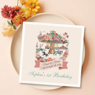 Carousel Horse Carnival Birthday Party Napkin