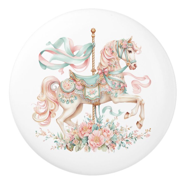 Carousel Horse Ceramic Knob (Front)