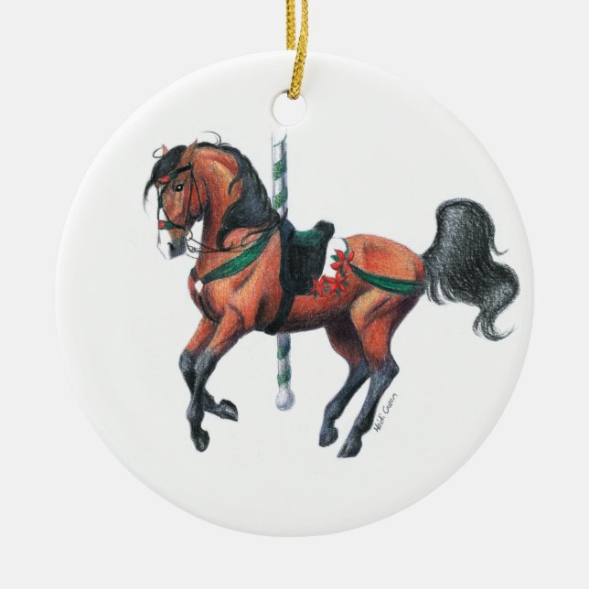 carousel horse ceramic ornament (Front)
