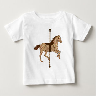 Carousel Horse - Chocolate Brown and Tan Baby T-Shirt