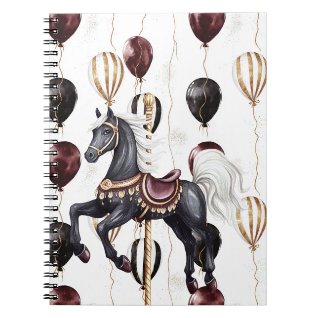 Carousel Horse Circus Balloons Notebook (Front)