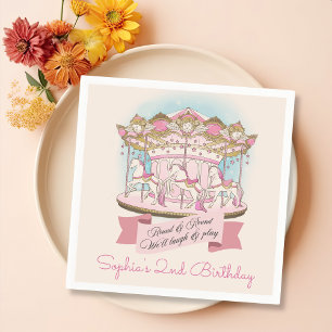 Carousel Horse Circus Carnival Birthday Party Napkin