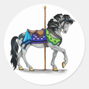 Carousel Horse Classic Round Sticker