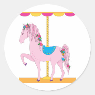 Carousel Horse Classic Round Sticker
