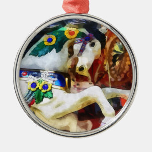 Carousel Horse Closeup Metal Tree Decoration