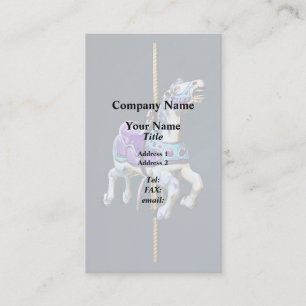 Carousel Horse Dressed in Lavender and Blue Business Card