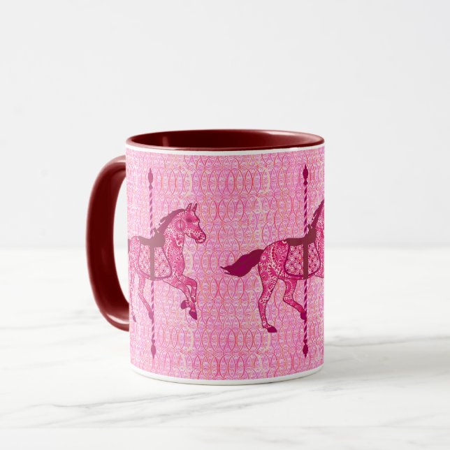 Carousel Horse - Fuchsia Pink Mug (Front Left)