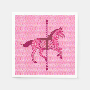 Carousel Horse - Fuchsia Pink Napkin