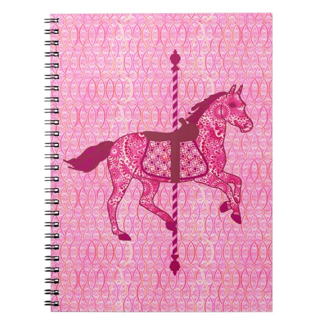 Carousel Horse - Fuchsia Pink Notebook (Front)
