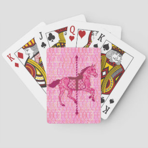Carousel Horse - Fuchsia Pink  Playing Cards