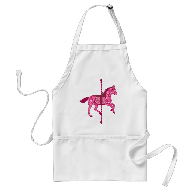 Carousel Horse - Fuchsia Pink Standard Apron (Front)