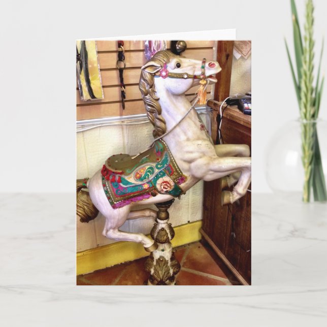 Carousel Horse Greeting Card (Front)