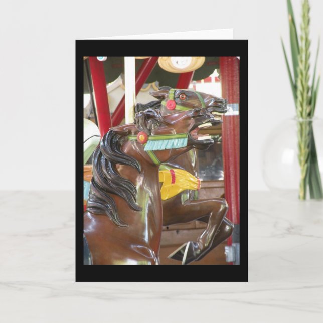 Carousel Horse Greeting Card (Front)