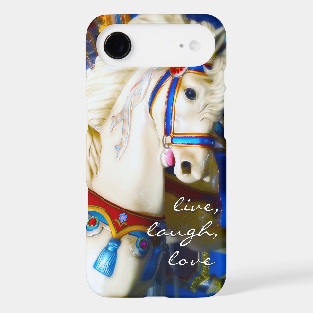 Carousel Horse Live Laugh Love Script Colourful (Back)