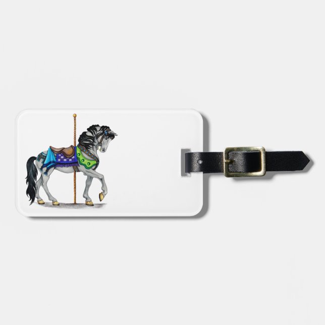 Carousel Horse Luggage Tag (Front Horizontal)
