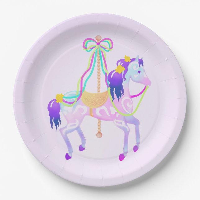 Carousel Horse paper plate (Front)