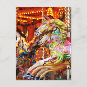 Carousel horse postcard
