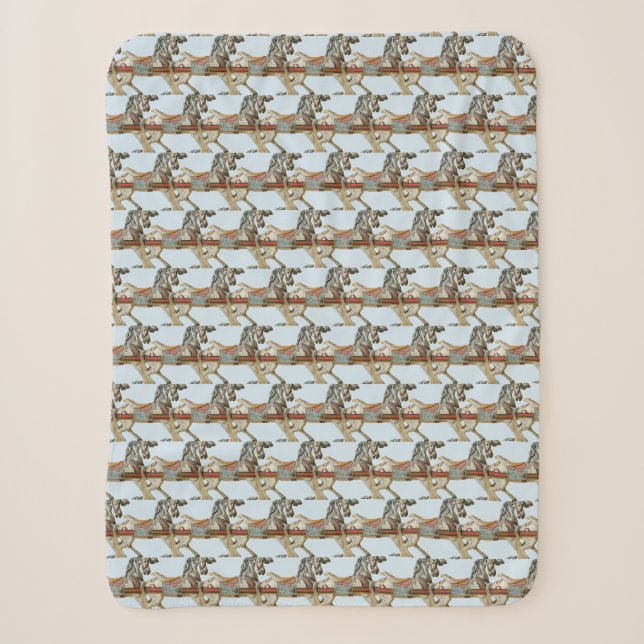 "Carousel Horse" Sherpa Blanket (Front)