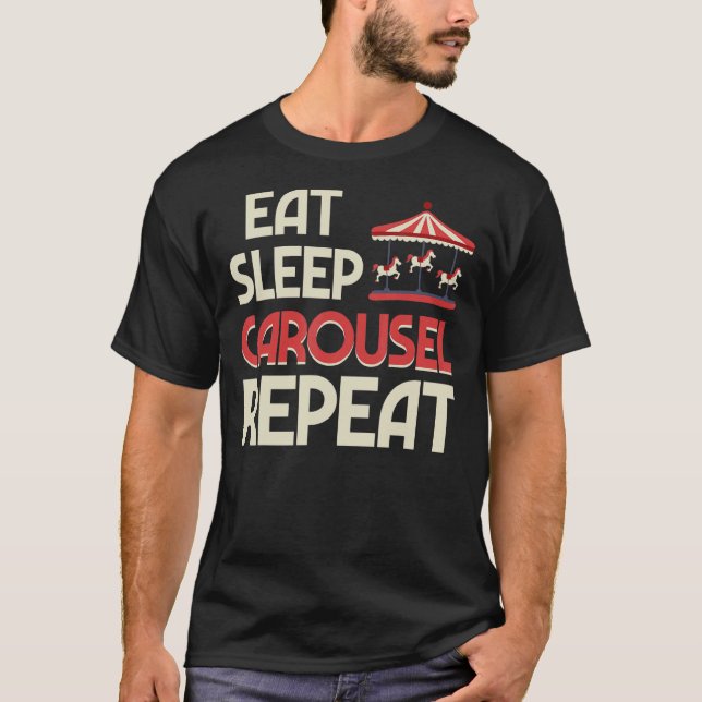 Carousel Horse Tornado Carnival Ride Amusement Par T-Shirt (Front)